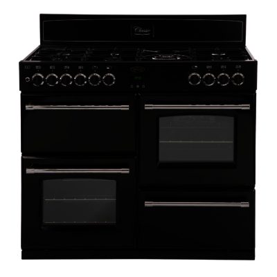 Belling Classic 100DFT 100cm Duel Fuel Range Cooker with FSD in Black